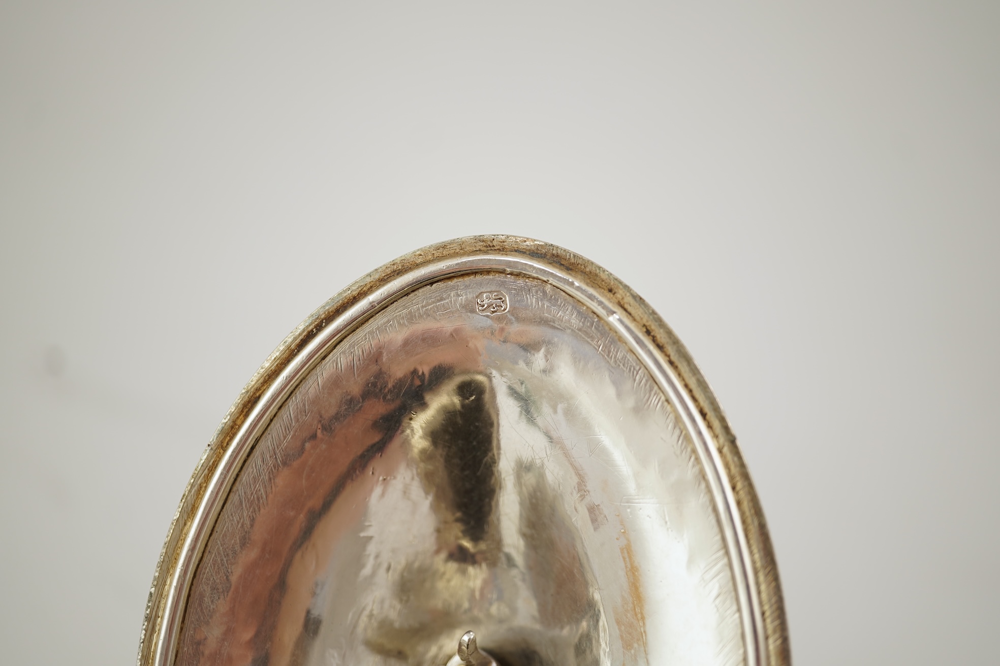 A George III silver oval teapot and matching oval stand, by John Eames